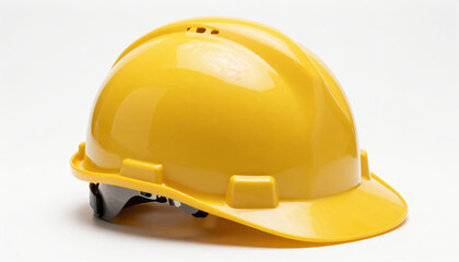 Bright yellow hard hat for construction and industrial safety, essential protective headgear for workers