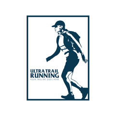 ultra trail run logo vector image