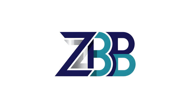 Modern and geometric typographic logo design featuring the letters ZBB in blue and teal gradients