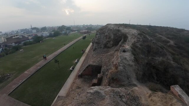 Exploring the Elevated Ramparts of Prithviraj Chauhan&rsquo;s Fort Offering a Stunning Bird's Eye Perspective of the Historical Heritage City