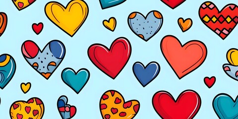 Colorful hearts, valentine's day.