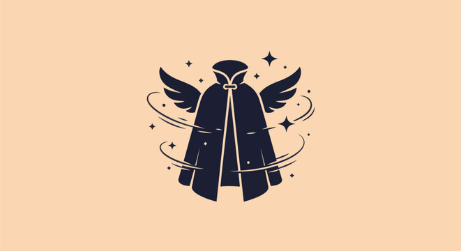 Abstract cloak wings stars vector illustration