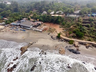 Vagator Beach in Goa, India, Calm Coastal Landscape Along the Arabian Sea
