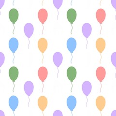 Seamless colorful balloon pattern on white background