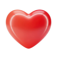 Obraz premium 3d red heart symbol isolated transparent bg, cutout png