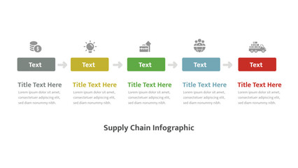Supply chin infographic horizontal process icons