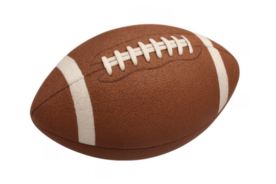 American football ball with laces on transparent background - Powered by Adobe