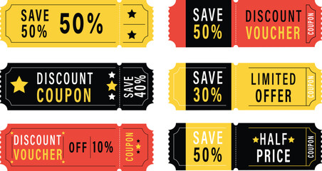 Set of  collection Sale tags and coupons