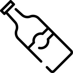 Modern Rounded Outline Valentine Bottle Icon