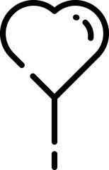 Modern Rounded Outline Valentine Balloon Icon