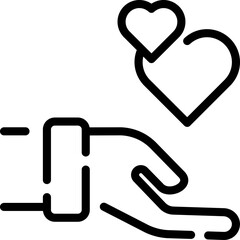 Modern Rounded Outline Valentine Charity Icon