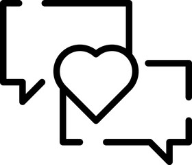 Modern Rounded Outline Valentine Chat Icon