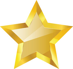 Golden Star Icon Flat Design Vector Illustration