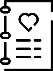 Modern Rounded Outline Valentine Menu Icon