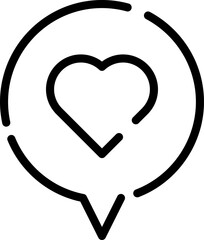 Modern Rounded Outline Valentine Talk Icon