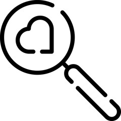 Modern Rounded Outline Valentine Search Icon