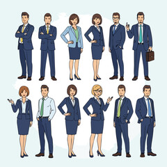 Obraz premium Diverse business professionals in formal attire