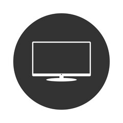 TV flat screen LCD icon isolated on white background