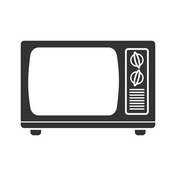 TV icon, old TV icon isolated on white background