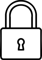 Simple Padlock Outline Icon