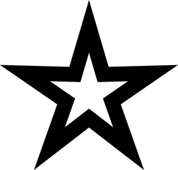 Black Outline Star Icon Symbolizing Quality and Excellence