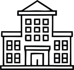 simple building design with multiple windows and central entrance