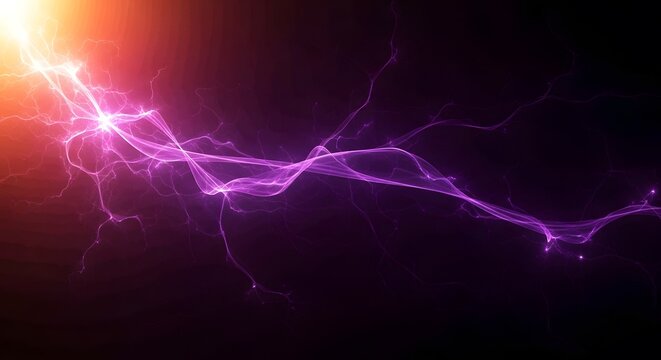 Neuron network with glowing connections and light burst