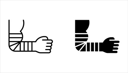 Fototapeta premium Elastic bandage icon set, simple illustration collection symbol on white background
