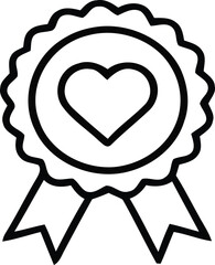 heartshaped rosette icon isolated on transparent background