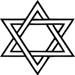 Star of David symbol isolated on transparent background