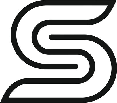 Stylish single-line S letter logo with smooth curves and bold outline. Perfect for branding, fashion labels, tech startups and modern business identity.