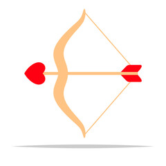 Fototapeta premium Cupid bow and arrow vector isolated illustration