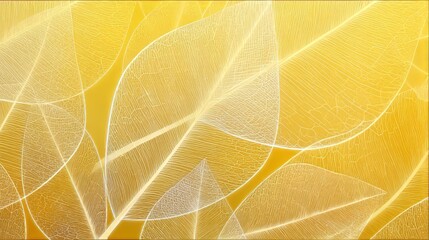 Obraz premium Elegant yellow Gradient Leaf Vein Pattern Background.