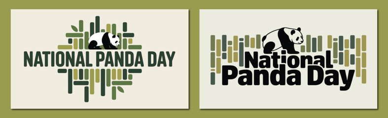 Fototapeta premium Adobe Illustrator ArtworkNational Panda Day Wildlife Conservation Awareness Illustration