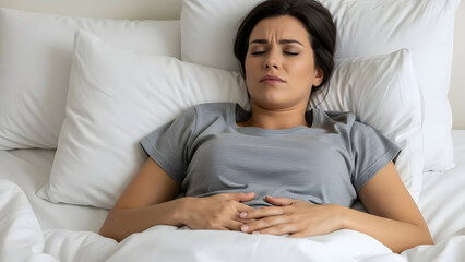 Title: 3D Woman in Bed Icon — Sleep & Comfort
