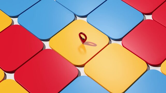 Red sign geolocation on abstract background.
