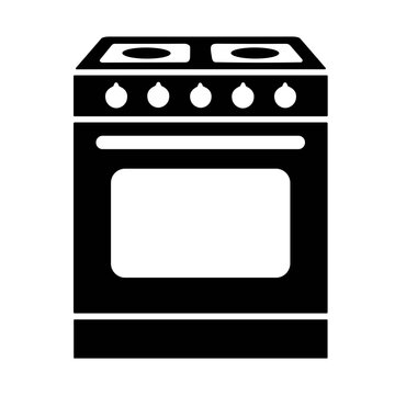 icon illustration modern kitchen stove vector.