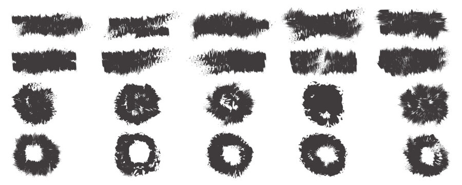 set of beautiful Paintbrush, brush stroke, vector, template high quality manually traced. grunge elements for social media. Ink brush stoke stencil. Rectangle, circle text boxes. Vector texture set