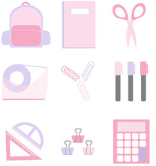 Stationery icon set illustration