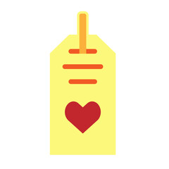 Heart Gift Tag Vector Flat Icon Design