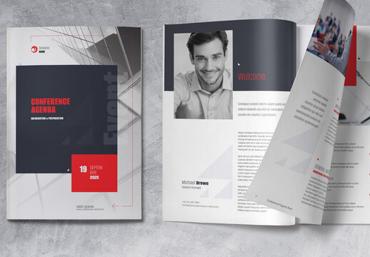Conference Event Planning Kit, Agenda Brochure & Program