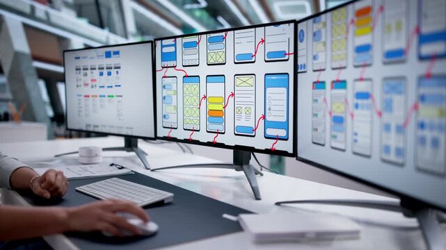 Designer Creating User-friendly Mobile App Interface