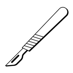 Medical surgical scalpel illustration professional sharp blade instrument used in healthcare and scientific laboratory procedures