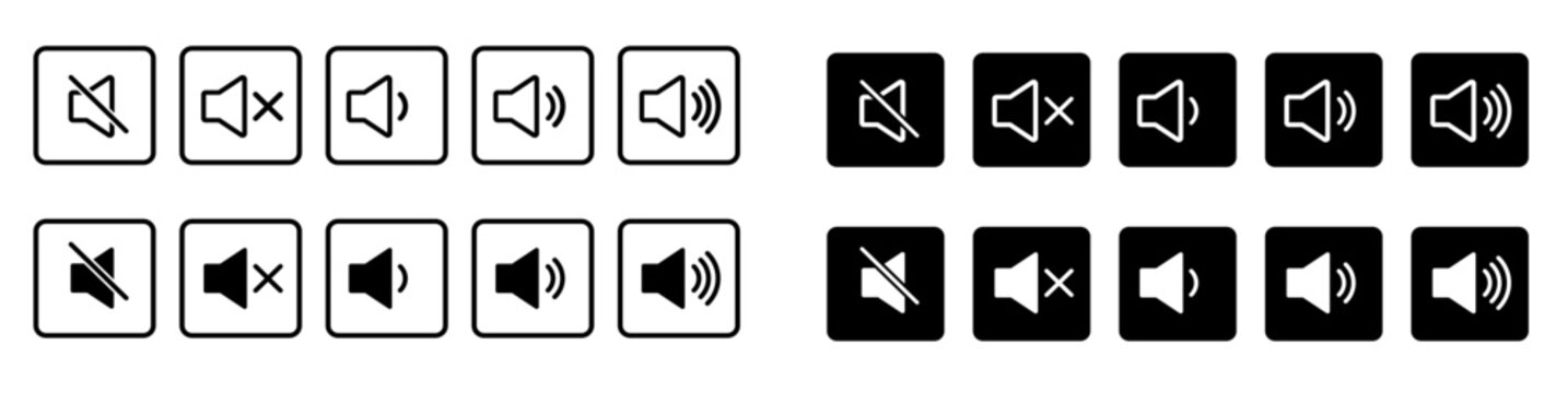 音声・音量・消音・ボリュームのアイコンセットAudio speaker volume icon2