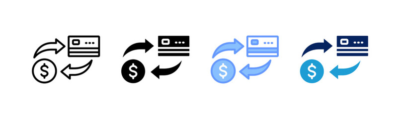 payment icon set multiple style collection