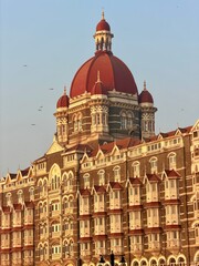 Historic street scene with British colonial architecture in Mumbai India
