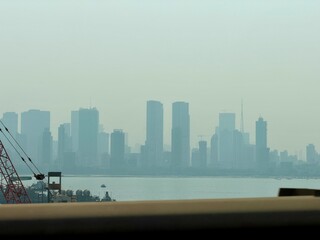 Historic street scene with British colonial architecture in Mumbai India
