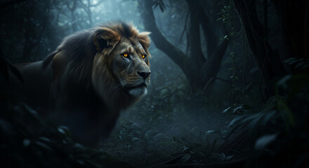 lion in the night