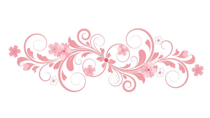 Elegant Pink Floral Swirls and Flourishes with Flowers