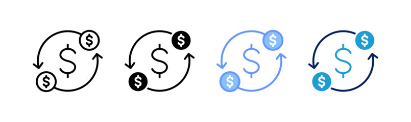 cycle icon set multiple style collection